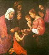 Francisco de Zurbaran, the holy family, st. joaquim and st.